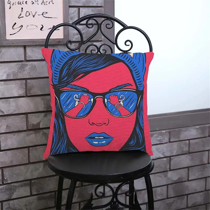 Pop Art Creative beauty Cushion Cover Decorative Pillowcase Chair Seat Square Car Pillow Cover Home Living Textile BZ-149