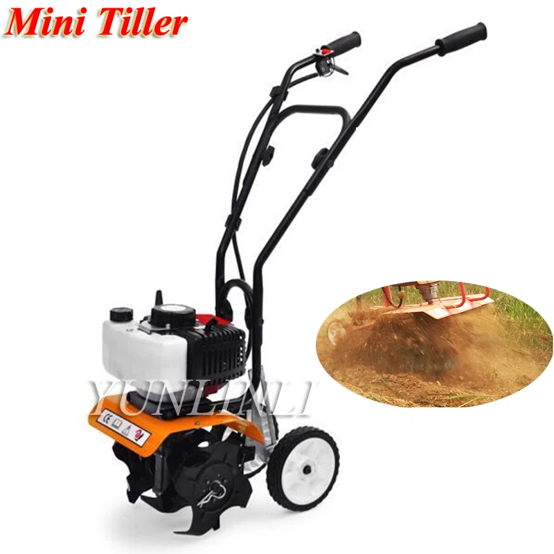 Mini Tiller Garden Cultivator Rotary Hoe Tine Tiller 1650W Cultivator Pro Machine For Soil Loosening Equipment 1E44F-5 52cc