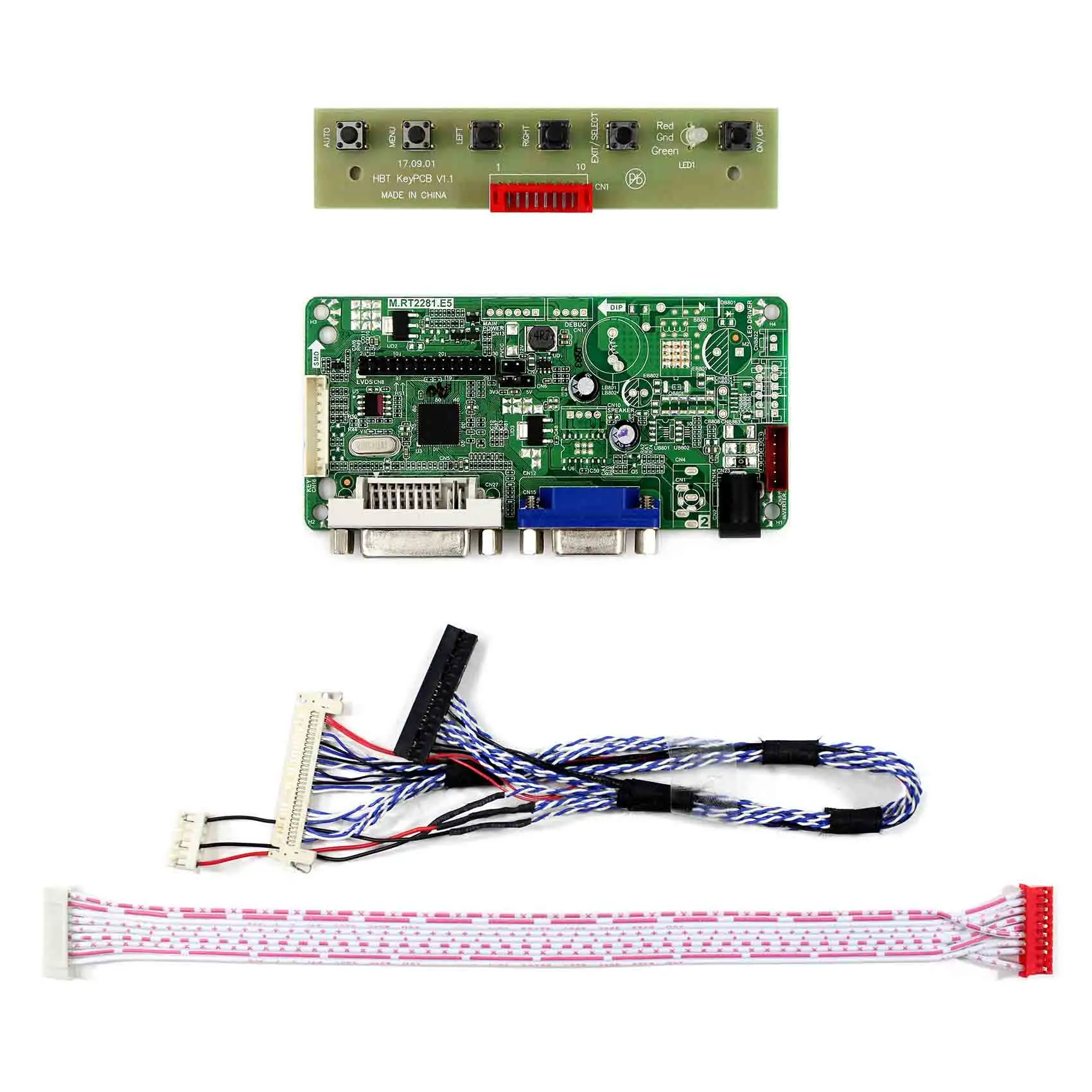 DVI VGA LCD Controller Board RT2281 Bekerja untuk 15 Inci G150XTN06.1 1024X768 LCD Panel