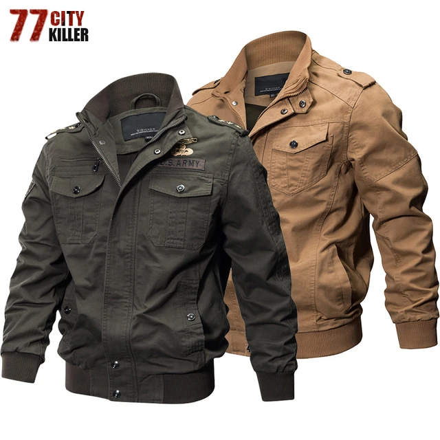 77city Killer Military Bomber Jacket Men Autumn Winter Cotton Tactical Jackets Outwear Cargo Multi pocket Flight Jacket M 6xl Jackets AliExpress