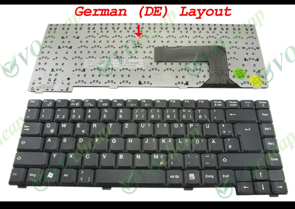 

New Laptop Keyboard FOR Fujitsu Amilo Pa1510 Pa2510 Pi1505 Pi1537 Pi1556 Pi2515 Black German DE Version - MP-02686D0-360HL