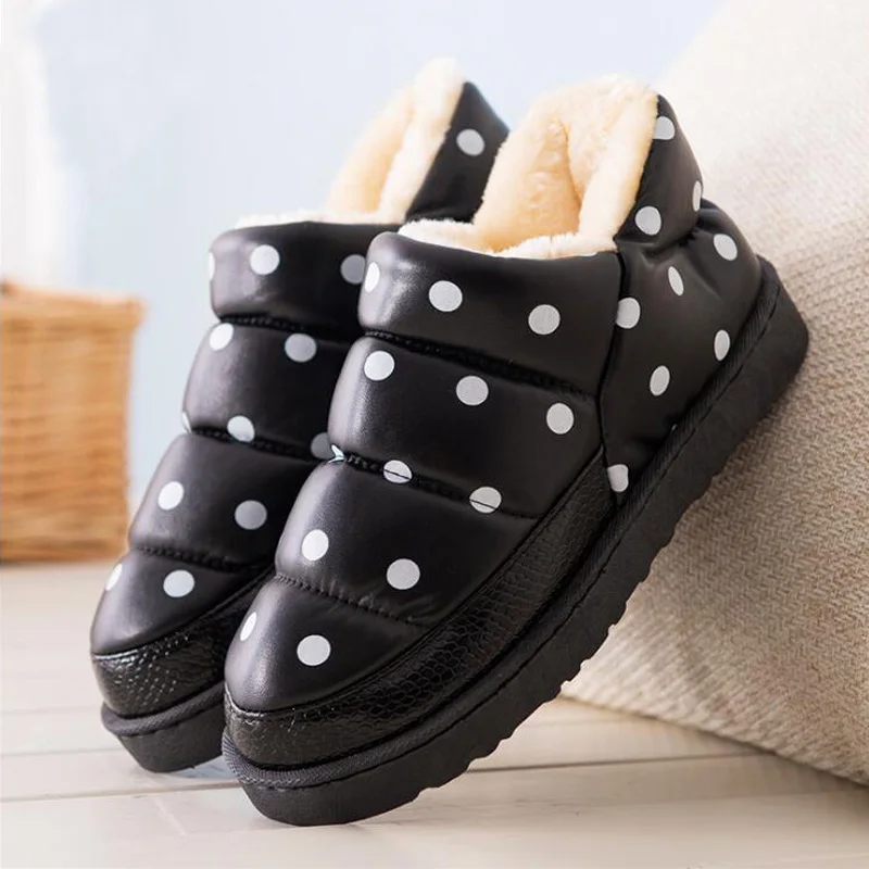 WDZKN Women Winter Snow Boots Botas Femininas Flat Waterproof Warm Thick Plush Ankle Boots For Women Winter Platform Shoes