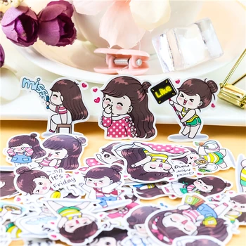 40pcs cute Self-made girl stickers for Car Styling Bike Motorcycle Phone Laptop Travel Luggage Cool Funny Sticker Bomb Decalsof