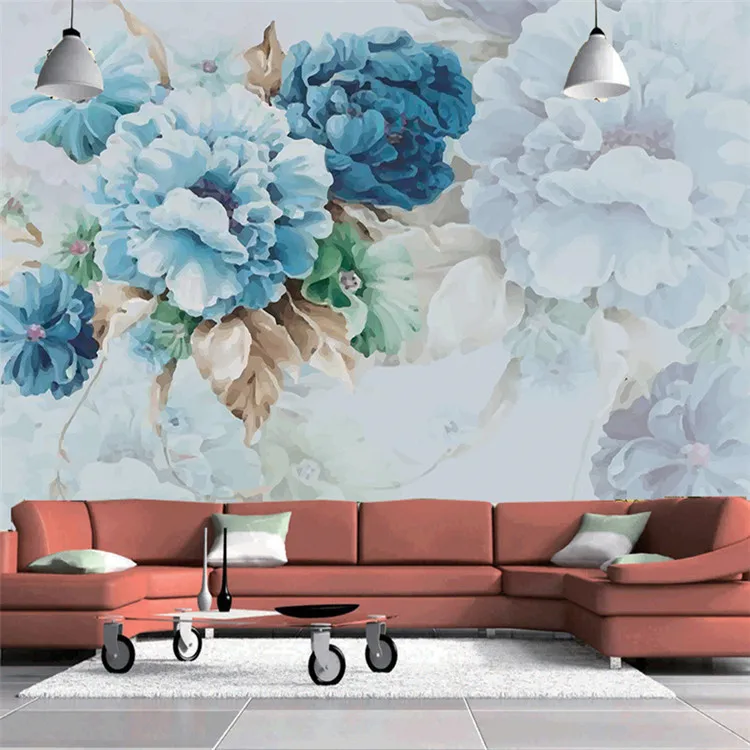 American Art Wallpapers Living Room Bedroom TV Background Wall Painting Handmade Modern Simple 3d Decorative Wallpaper Mural