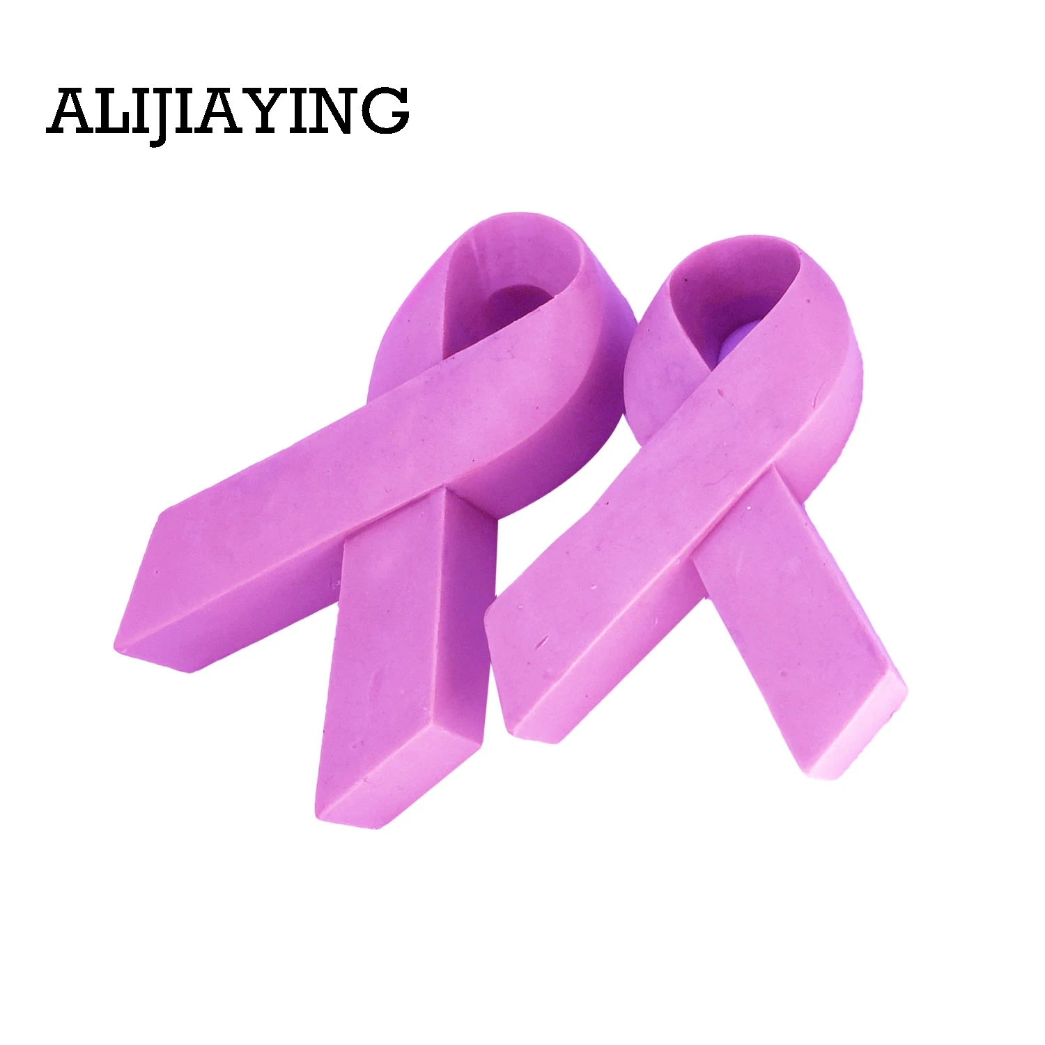 M1486 1Pcs The awareness ribbons Silicone Molds Fondant Cake Decorating Tools Cake Border  Gumpaste Chocolate Moulds