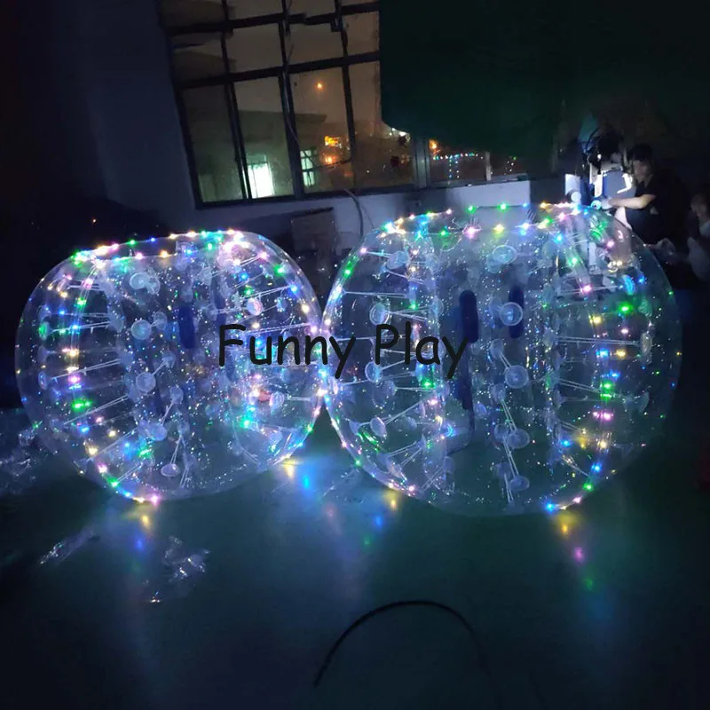 2pcs/lot Led lighting Bubble Soccer ball,bubble football,Inflatable Bumper Ball Suit Air Bumper Ball with led colorful lighting