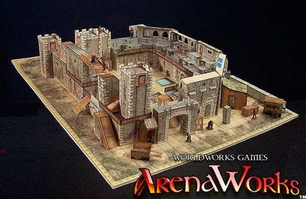 Super Majestic Architecture Arena Works Medieval Scene Paper Model