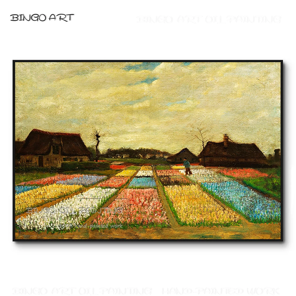 Artist Hand-painted High Quality Van Gogh Canvas Artwork Flower Garden Oil Painting Reproduce Dutch Flower Garden Oil Painting