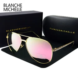 High Quality Pilot Sunglasses Women Polarized UV400 Sunglass Mirror Vintage Sun Glasses 2024 Sunglasses Woman okulary With Box