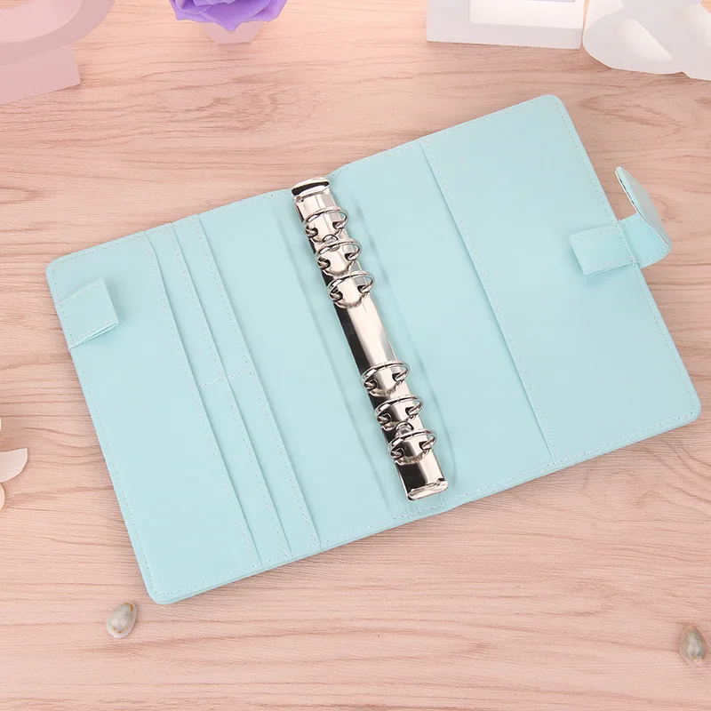 A6A5 Cute Ring Diary Leather Cover Case Handbook Cover Office Personal Binder Weekly Planner/agenda Organizer