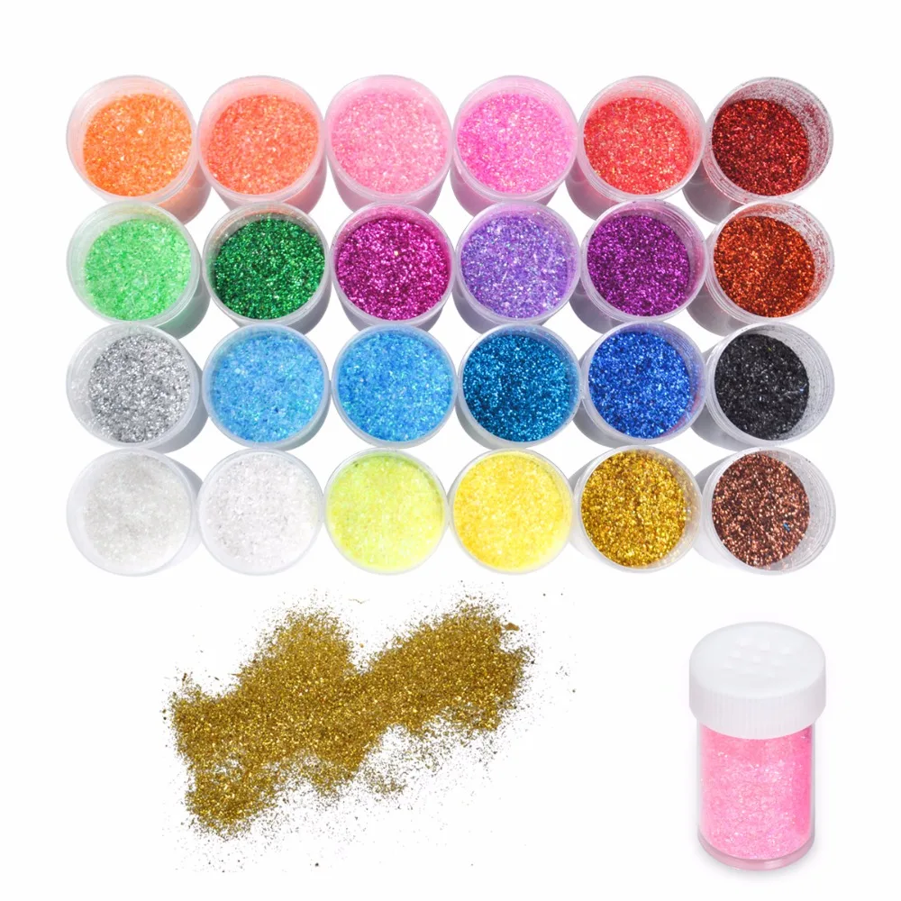 24 Colors Glitter Pearlescent Powder Mica Powder DIY Crafts Making Epoxy Pigment for Soap Making/Soap Dyes/Nail Art/Eyeshadow