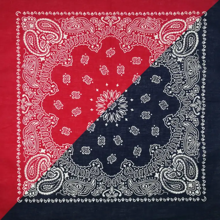 New 100% Cotton 2 Colors In Half Paisley Bandanas Scarf Punk Hip Hop Headwear/Hair Neck Wrist Wrap Band Headtie for Men