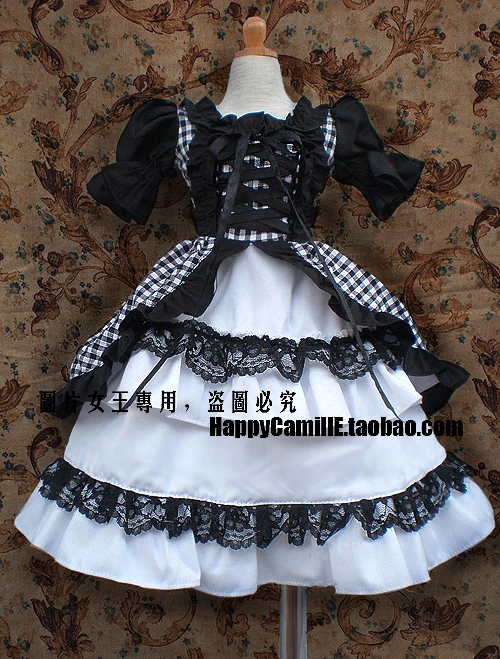 1/4 1/3 scale BJD clothes LOLITA Princess plaid dress for BJD/SD doll accessories,Not included doll,shoes,wig,and other 1253