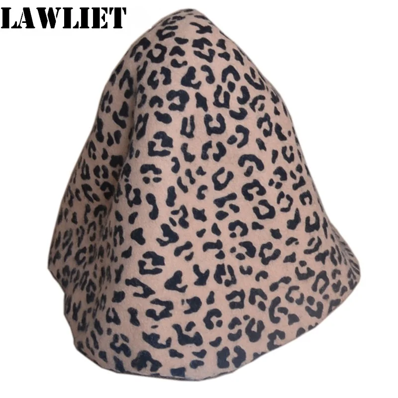 Leopard Felt Wool Cone Cloche Hood Millinery Hats Fascinators Block Base