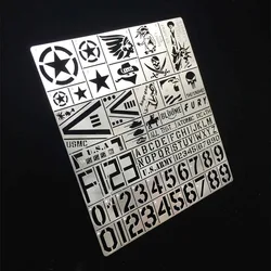 1/35 USA Armed Vehicle Stainless Steel Stencil Template Chariot Armor Design  Leakage Spray Board Spray Plates Model  Tools