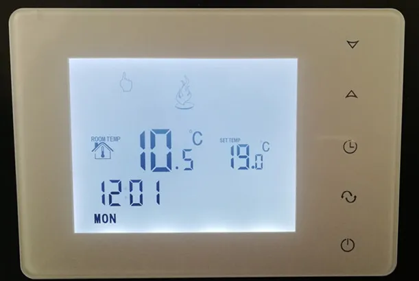 Touchscreen Colourful Gas Boiler Heating Thermostat Battery Power Digital LCD Screen Thermostat for Boiler Room Thermoregulator