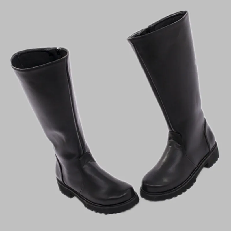 Bottes militaires noires de garde d'honneur bottes militaires chaussures de performance accessoires de cosplay de police fournitures de vêtements de chevalier