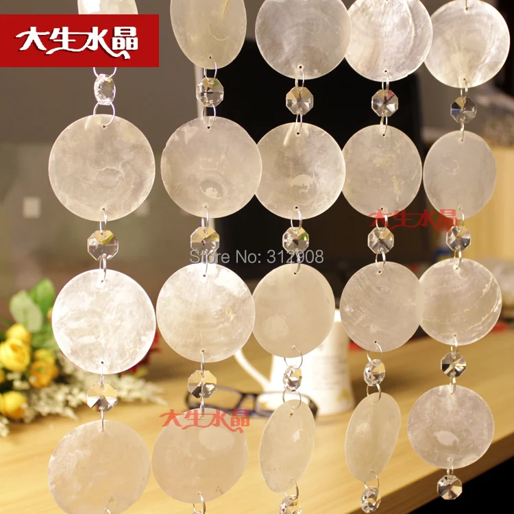 

Free shipping 10M multi-color optional natural shell bead curtain, shell party wedding decoration