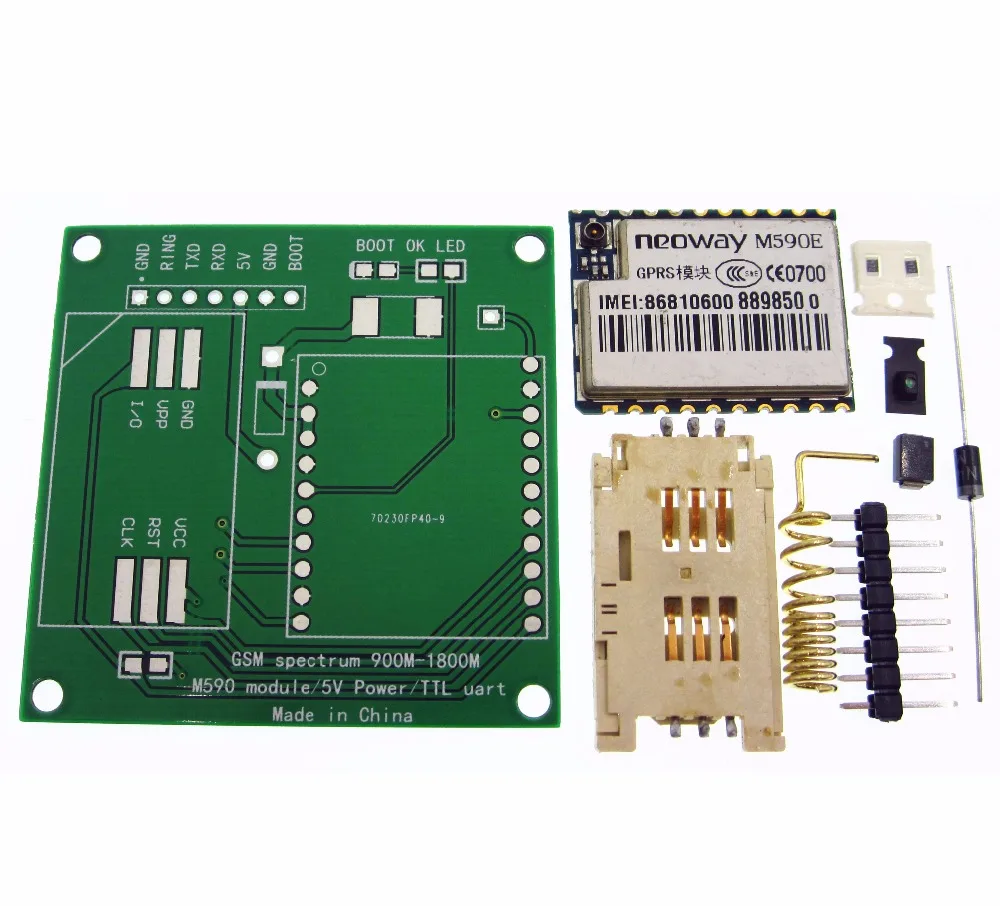 

10set M590E GSM GPRS module Diy kits M590 GSM GPRS 900m-1800m sms CPU MCU test Second-hand