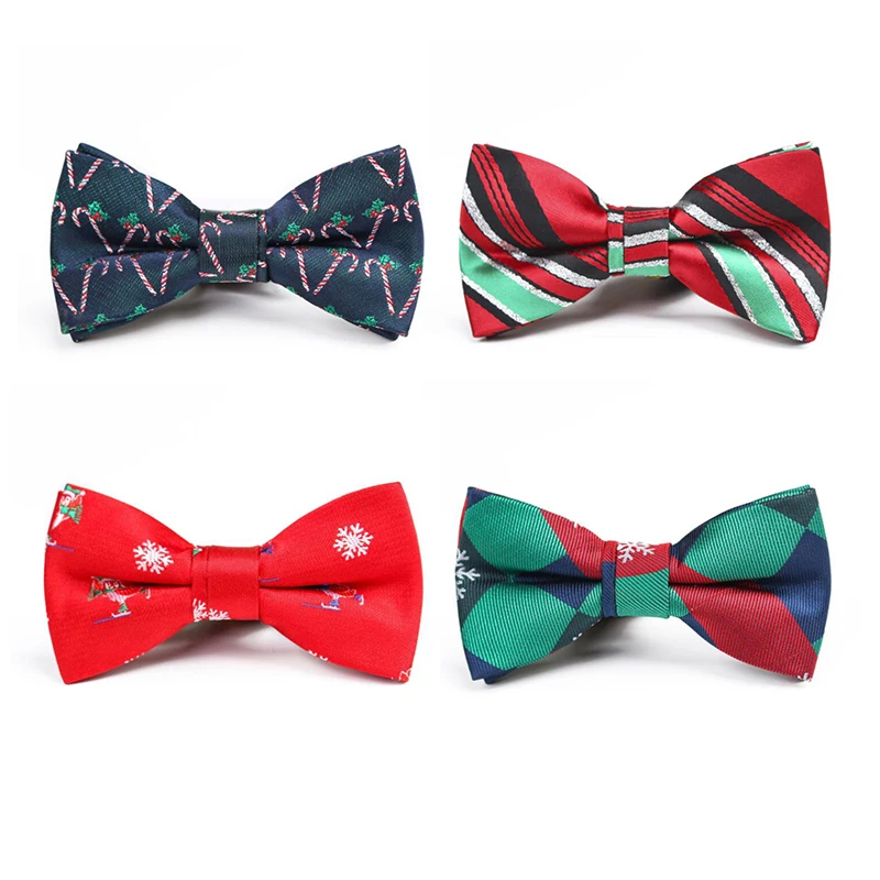 RBOCOTT Christmas Bow Tie Children Snowflake Christmas Tree Pattern Red Bowtie For Boys Kids Gifts Bow Ties Size 9cm*4.5cm