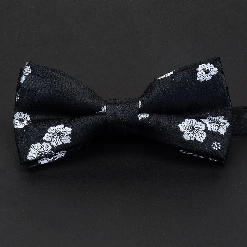 RBOCOTT Men's Bowtie High Quality Fashion Floral Bow Tie For Men Black Yellow Blue Red Neckwear For Wedding Party