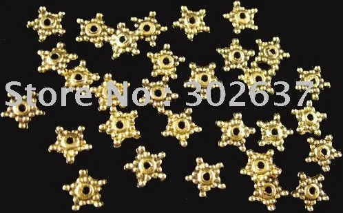 

FREE SHIPPING 1200Pcs Antiqued gold Beaded star spacer beads A1349G