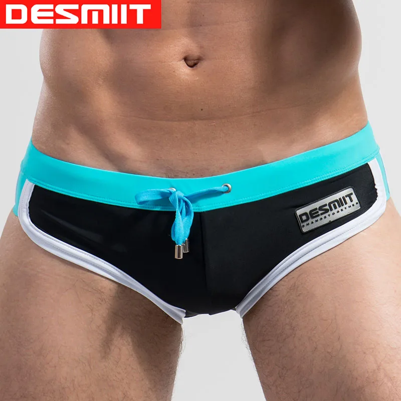 Desmiit Brand Swimwear Men 2018 Swimsuits Man Splicing Men\'s Swimming Trunks Gay Sexy Swim Briefs Shorts Beach Wear Sunga XXL