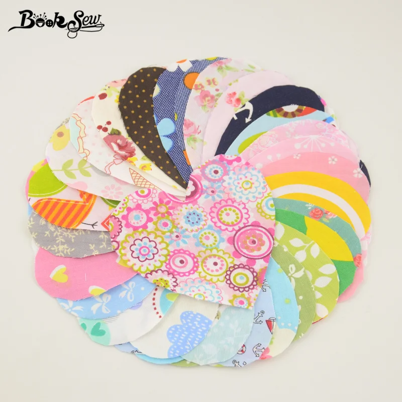 100% Cotton Patchwork No Repeat Random Designs 30 pcs/lot Heart Shape Fabric 3 sizes Charm Pack Quilting Sewing Handmade Fabrics