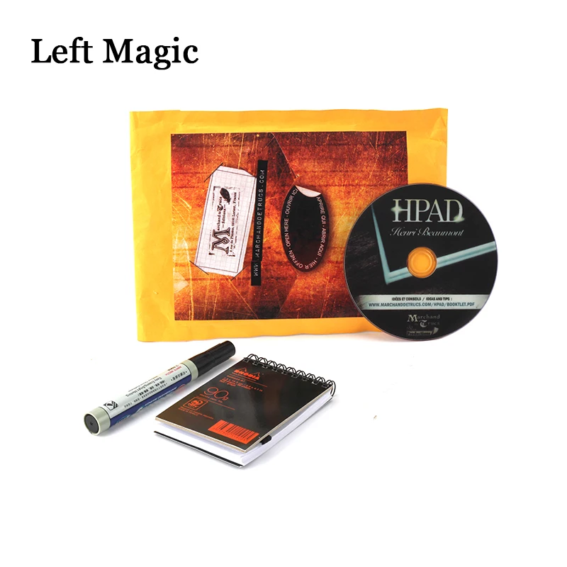 HPad By Henri Beaumont (DVD With Gimmick ) Magic Trick A7 Notebook Magic Props Close Up Street Stage Magic Mentalism