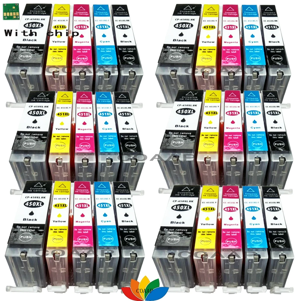 

30X Compatible Ink Cartridges PGI-450 CLI-451 For Canon pixma IP8740 IP7240 MG5540 IX6840 IX6540