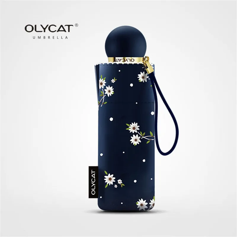 OLCAT Fashion Five folding Umbrella Women's Summer Anti-UV Paint Umbrella Mini Portable Pocket Umbrella