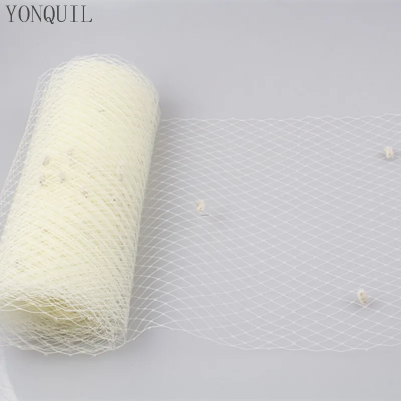 

5Yards/Lot Ivory Birdcage Veils with Dot 45CM For Women Fascinator Veiling Headpiece Netting Hats Accessories Bridal Veils