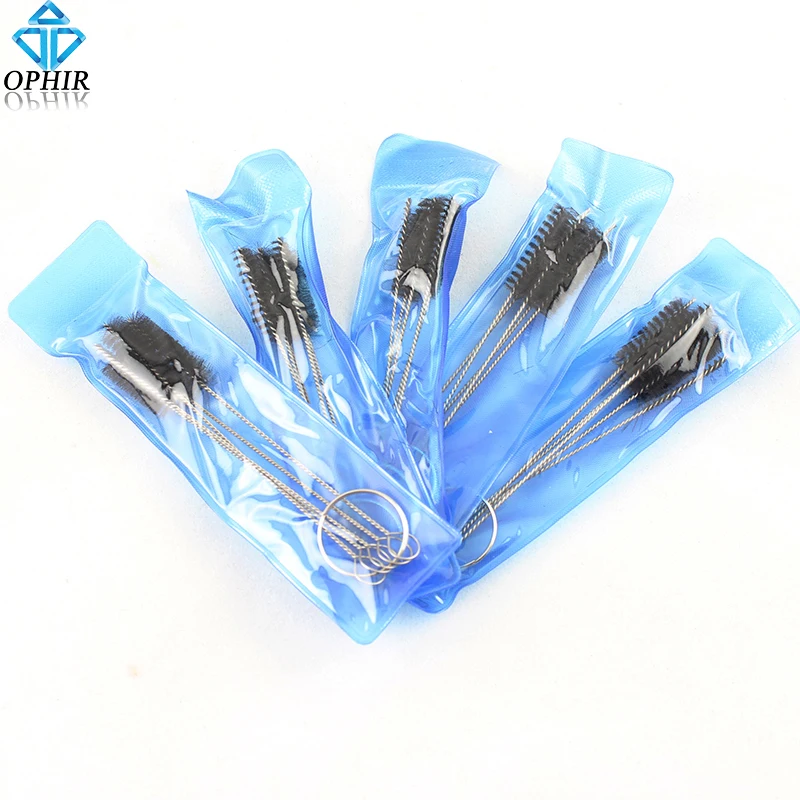 

OPHIR 5 pcs/Set Tattoo Airbrush Air Brush Spray Gun Tip Cleaning Brush Kit Clean Tools 5 Size Between 1mm and 5mm # AC023-5x