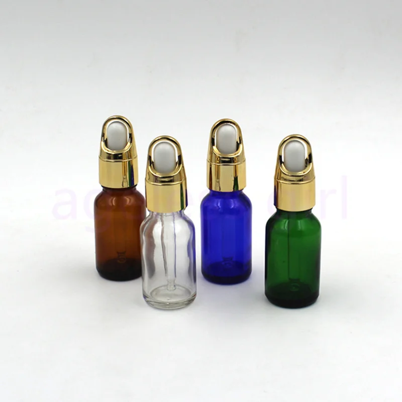 20/40PCS 15ml Empty Glass Bottles Aromatherapy Essential Oil Refillable Bottles Dropper Bottle With Fleur Bouquet Cover