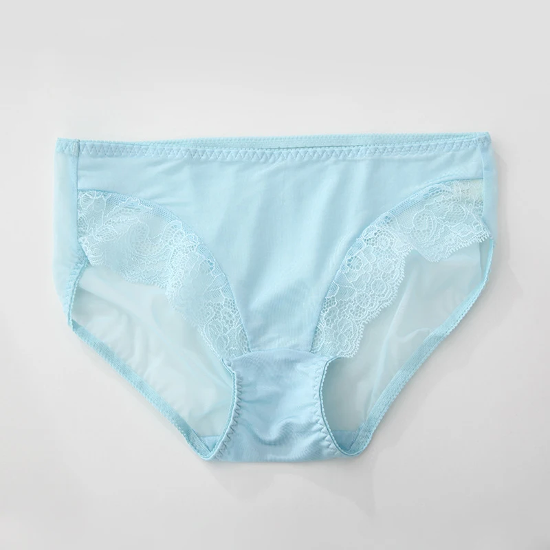 

3 шт./компл., женское газовое сексуальное нижнее белье из натурального шелка, Крутое кружевное дышащее нижнее белье со средней талией, женские трусы с ягодицами