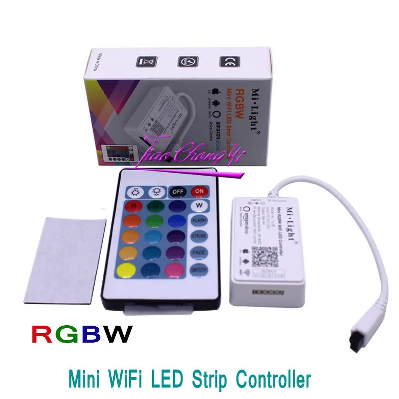 Hot Mi Light RGBW WIFI Controller 24 Key IR Remote Control Smartphone 4G Compitable With Alexa Voice DC12/24V For RGBW LED Strip