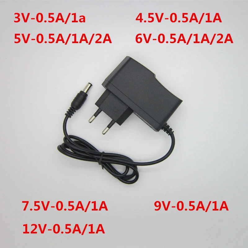 1 pcs 100-240V AC to DC Power Adapter for Charger 3V 4.5V 5V 6V 7.5V 9V 12V 0.5A 1A 2A 3A EU US plug 5.5 mm x 2.1 mm