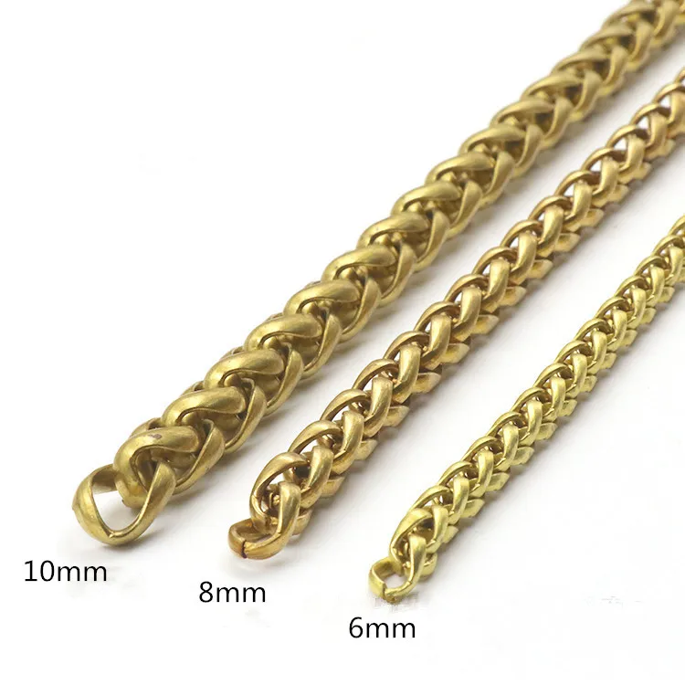 Solid Brass Key connector Men Belt Pants KeychainTrousers Jeans Wallet Chain Metal Bag Chain DIY Leather Crafts Accessories