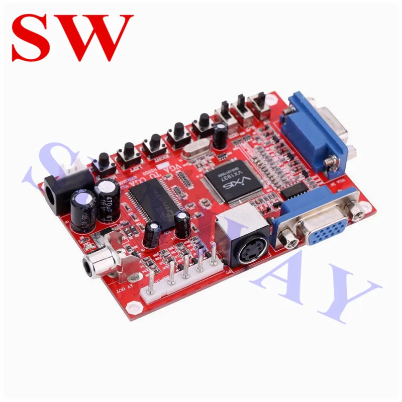 1 st Professionele VGA naar CGA/CVBS/S-VIDEO Converter Arcade Game Video Converter Board voor CRT LCD PDP monitor High Definition