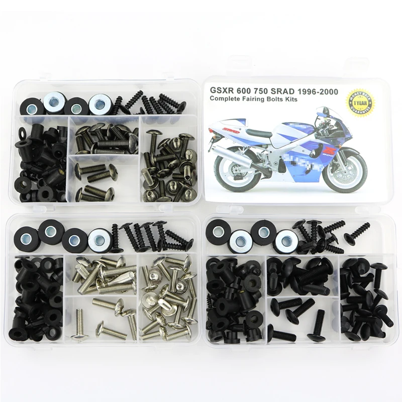 

Fit For Suzuki GSXR600 GSXR750 SRAD 1996-2000 Motorcycle Complete Full Fairing Bolts Kit Steel Clips Speed Nuts Covering Bolts