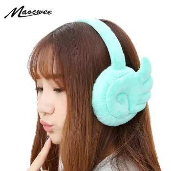 새로운 여성용 날개 귀마개, 따뜻한 한국 버전, 귀여운 만화 플러시 귀걸이, 모조 토끼 귀, 여성 겨울 귀마개