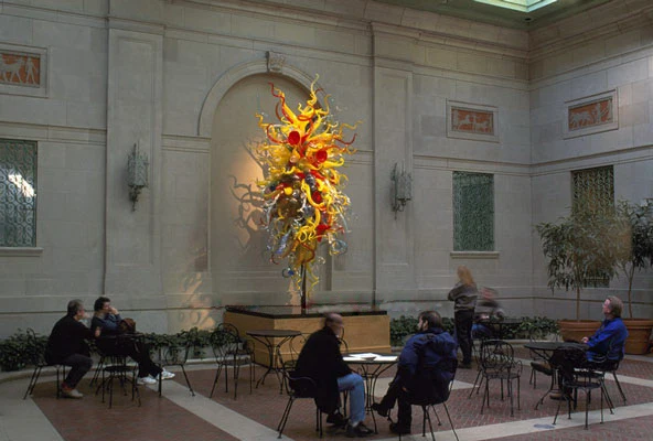 

Multi Color Hand Blown Glass Chandeliers Modern Art Deco LED Lighting Fixture