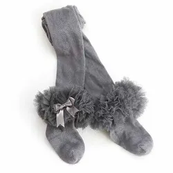 Spring New Children's Stockings Girls Mesh Lace Pantyhose Infants Cotton Sweet Bow Dance Princess Tights&Stockings
