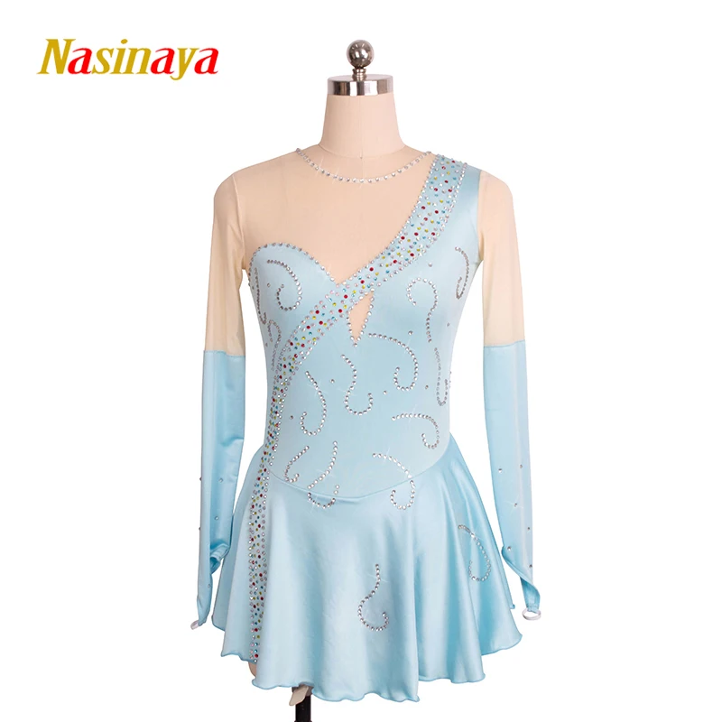 

Children's Women's Rhythmic Gymnastics Performance Dress Blue Dress Figure Skating Competition Training Dress Customized