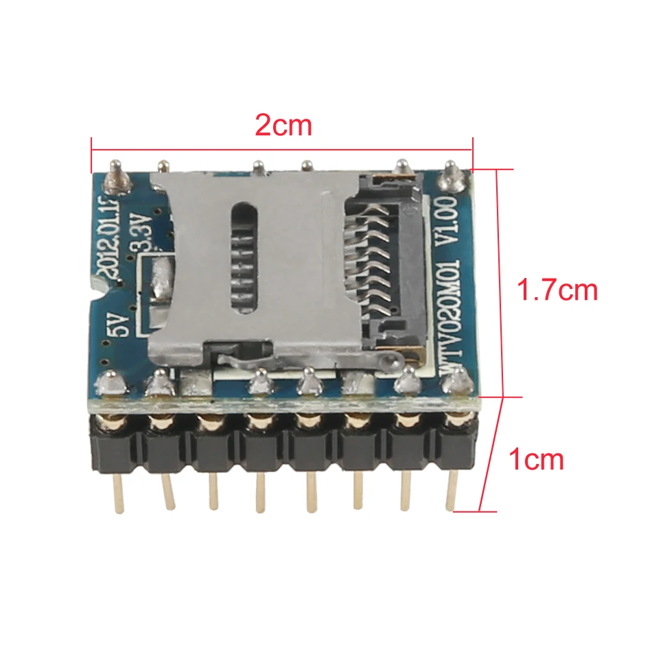 5 Pcs U-disk audio player SD card voice module MP3 Sound module WTV020-SD-16P Mini SD Card MP3 Sound Module For Arduino