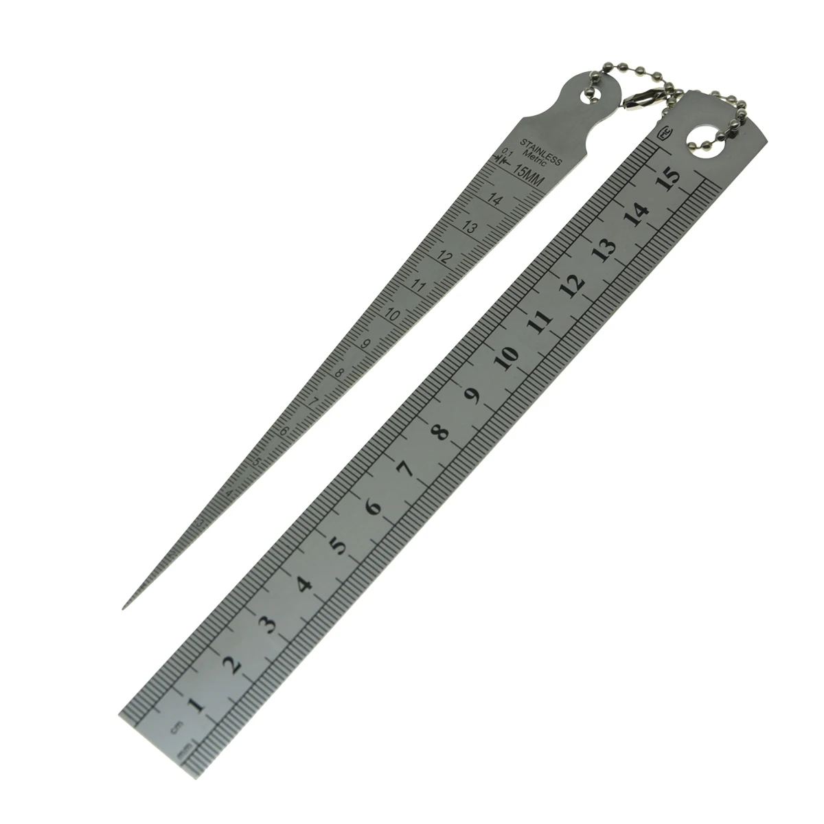 KAISH Stainless Welding Taper Gague 1-15mm and Double Sided Ruler 1-15cm Inch/Metric Guitar Luthier Tool