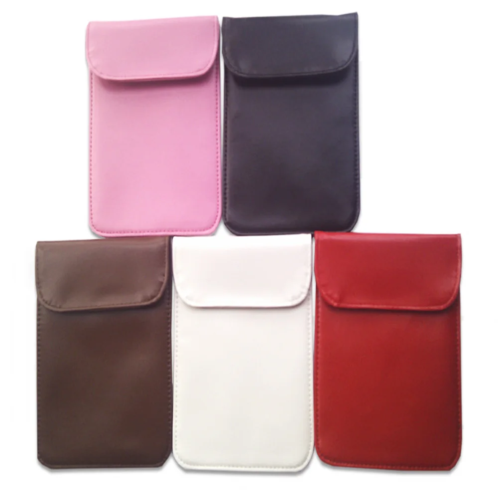 

50pcs/lot PU Leather RF Signal Blocker Radiation Shield Case Bag Pouch Anti-Signal Bag for iPhone Samsung Mobile Phone