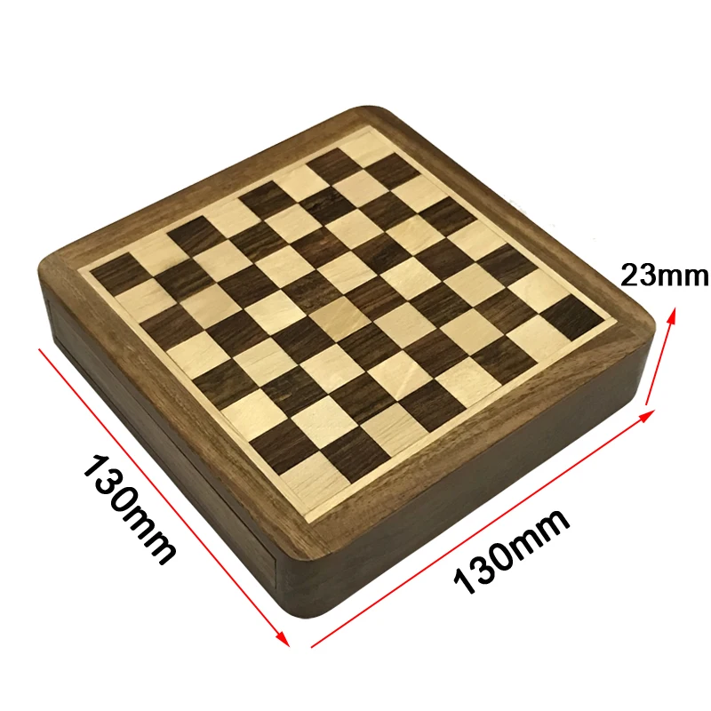 Upscale Solid Wood Magnetic Super Mini Chess Portable Non-slip Drawer Pieces Box Exquisite Puzzle Convenient Storage Board Games