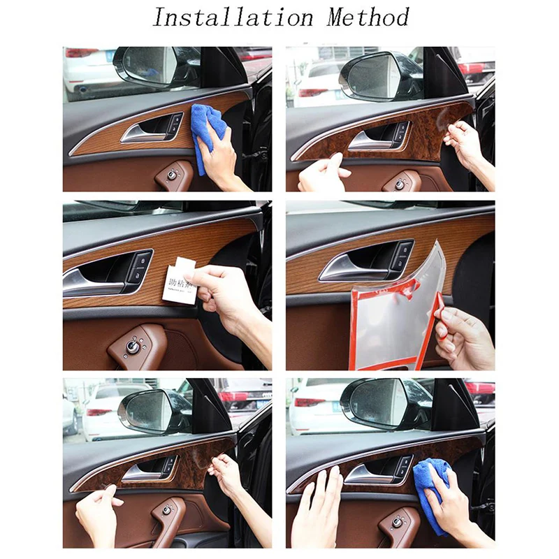 Car styling Interior Door Handle Covers Trim Door Bowl Stickers decoration Frame for Audi A6 C7 Stainless Steel auto accessories