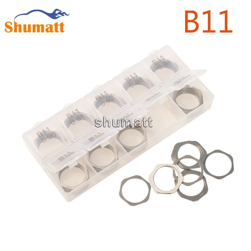 B11 100 PCS Adjusting Shims Washer Diesel Common Rail Injector Shim Gasket for Injections Size 0.90mm-0.99mm